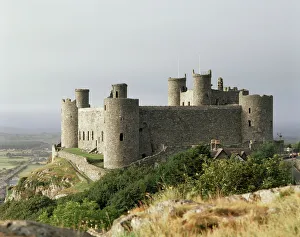 Drucke von Harlechsburg und Weltkulturerbe von der UNESCO in Gwynedd im Vereinigten Königreich in Europa Harlech Drucke: Harlecksburg