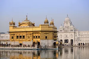 Tempel Drucke: Der Harmandir Sahib (Das Goldene Tempel), Amritsar, Punjab, Indien. Asien