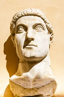 Rome Lazio Italy Landmarks Drucke: Head of Colossus of Constantine, Musei Capitolini, Capitoline Hill