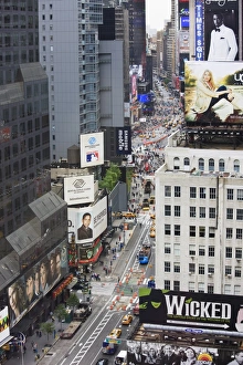 NYC Street Photography Drucke: High angle view, Broadway and Times Square, Manhattan, New York City, New York