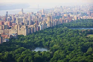 Manhattan Skyline Drucke: High angle view of Central Park and the Upper West Side, Manhattan, New York City