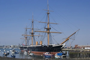 Portsmouth Drucke: Der HMS Warrior ist die erste Rüstungskapsel mit Eisenrumpf-Kriegsschiff