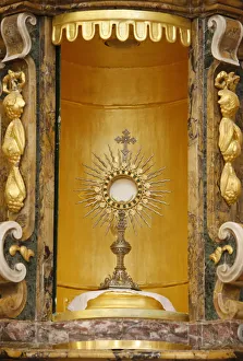 Drucke von Heiliger Sakramentsmonstrum im St.-Johannes-Baptista-Kirchlein zu Xewkija auf der Insel Gozo in Malta (Europa) Malta Drucke: Heiliger Sakramentsmonstrum im St