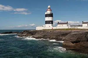 Republik Irland Drucke: Felsenkopf Leuchtturm, Grafschaft Wexford in der Provinz Leinster im freien Staat Irland in Europa