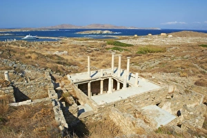 Ancient Greek Temple Architecture Drucke: House of Trident, archaeological site, Delos, UNESCO World Heritage Site