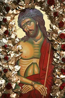 Mazedonien Drucke: Ein Detail des Ikon von Christus