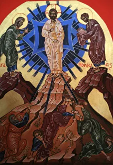 Bilder Datiert 10. Februar 2006: Ikon der Verklärung Jesu Christi in Le Bec Hellouin (Eure), Frankreich