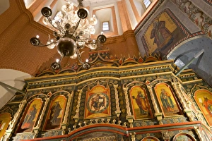 Russian Orthodox Architecture Europe Drucke: Iconostasis inside St. Basils Cathedral, UNESCO World Heritage Site, Moscow, Russia