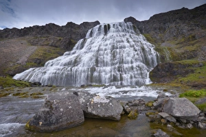 Polar Regions Nature Photography Drucke: Impressive Dynjandifoss waterfall, in Arnafjordur fjord, in the West Fjords (Vestfirdir)