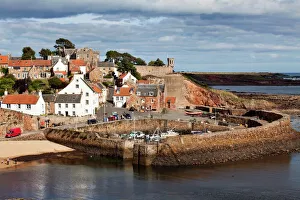 Land Drucke: Einzug des Flutens in der Hafenbucht von Crail im Firth of Forth bei Fife in Schottland Großbritannien Europa