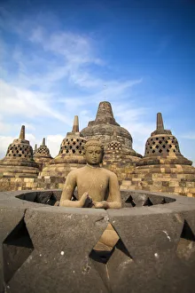 Bilder Datiert 4. September 2012: Indonesien, Java, Magelang, Tempel von Borobudur