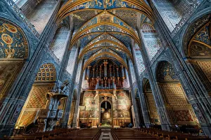 European Cathedrals Architecture Drucke: Interior of the Cathedral Sainte-Cecile