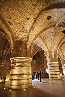 Middle East Architecture Photography Drucke: Interior of the Crusader Castle, Akko (Acre), Israel, Middle East