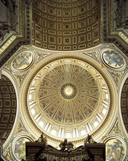 Vatican City Tourist Attractions Drucke: Interior of the dome, St