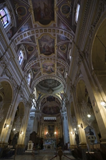 Christian Architecture Europe Drucke: Interior of the Gozo Cathedral inside the Citadel, Victoria (Rabat), Gozo, Malta, Europe