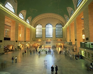 North America City Landmarks Drucke: Interior of Grand Central Station, New York, United States of America, North America