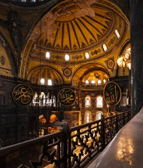 Istanbul Cityscape Photography Drucke: Interior of Hagia Sofia (Aya Sofya), UNESCO World Heritage Site, Sultanahmet, Istanbul