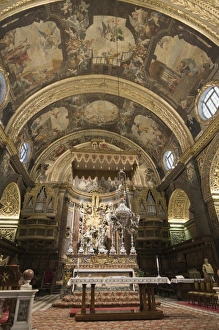 Innenraum des St.-Johannes-Ko- Kathedrals in der Stadt Valletta auf den Inseln Malta im europäischen Teil Südostafrika