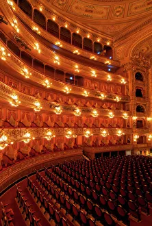 Drucke von Innenansicht des Teatro Colón und seiner Konzertsaal in Buenos Aires Argentinien Drucke: Innenansicht des Teatro Colón und seiner Konzerthalle in Buenos Aires