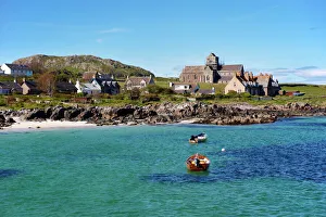 Strand Drucke: Abtei von Iona Insel der Inseln Äußere Hebriden Schottland Vereinigtes Königreich Europa