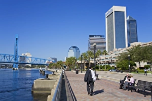 North America City Skylines Drucke: Jacksonville Riverfront, Florida, United States of America, North America