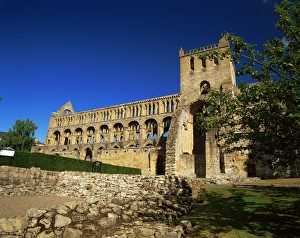 Drucke von Jedburgh Stiftungskirche in den Grenzgebieten von Schottland im Vereinigten Königreich der Europäischen Union Scottish Borders Drucke: Jedburgstift