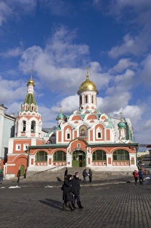 Moscow Cathedral Drucke: Kazansky Cathedral, Red Square, UNESCO World Heritage Site, Moscow, Russia, Europe