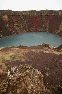 Iceland Travel Destinations Drucke: The Kerid Volcano