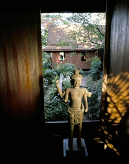 Bangkok Travel Destination Drucke: Khmer statue