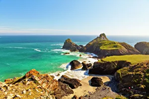 Coastal Scenery UK Drucke: Kynance Cove, Lizard, Cornwall, England, United Kingdom, Europe