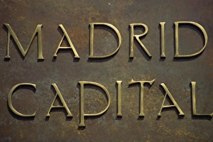 European Capital Cities Landmarks Drucke: Detail of letterbox, Central Post Office, Madrid, Spain, Europe
