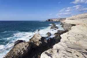 Elevated View Of The Sea Drucke: Limestone terraces at the cliffs to the Mirador