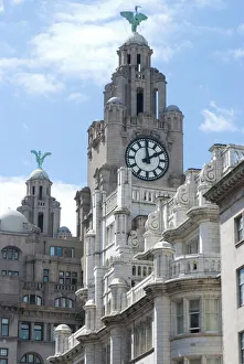 Merseyside Drucke: Das liverbaudige Gebäude einer der drei Schönheiten am Ufer des Flusses in Liverpool im Mersey-Tal