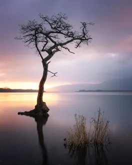 Loch Lomond am Sonnenuntergang in Schottland, Großbritannien