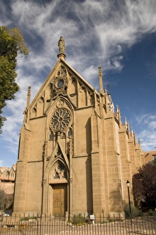 North America Tourist Spot Drucke: The Loretto Chapel, completed in 1878, Santa Fe, New Mexico, United States of America