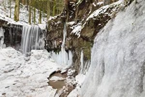 European Outdoor Adventures Drucke: Lower Waterfall, Horschbach Gorge, Murrhardt, Swabian Forest, Baden-Wurttemberg, Germany