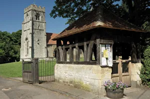Warwickshire Drucke: Lycheengate Kirch St Nikolaus Henley im Arden Warwickshire Mitlanden
