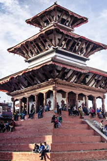 Kathmandu UNESCO Site Drucke: Maju Deval temple, Durbar Square, UNESCO World Heritage Site, Kathmandu, Nepal, Asia