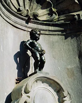Bildhauerei Drucke: Mannen-Piss-Statue, Brüssel (Belgien)