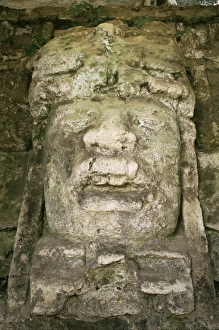 Central America Archaeology Drucke: Mask 4m high