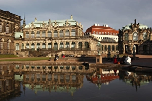 Saxony Architecture Europe Drucke: Mathematical-Physical Sciences Salon, Rampart Pavilion and reflection, Zwinger Palace