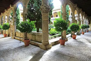 Spanish Monastery Architecture Drucke: Monasterio de Yuste, Monastery at Cuacos de Yuste, La Vera, Extremadura, Spain, Europe