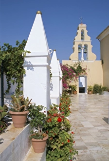 Corfu Greece Drucke: Monastery, Paleokastritsa
