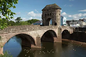 Historic Bridges UK Drucke: Monnow Bridge and Gate over the River Monnow