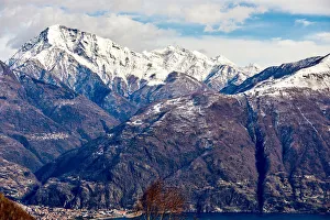 Lake Como Landscape Photography Drucke: Monte Legnone mountain by Lake Como, Lombardy, Italian Lakes, Italy, Europe