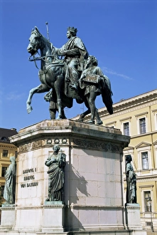 Odeonsplatz Munich Drucke: Monument to Ludwig I