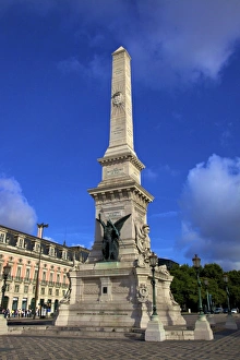 Lisbon Monument Drucke: Monument to the Restorers, Restauradores Square, Lisbon, Portugal, South West Europe