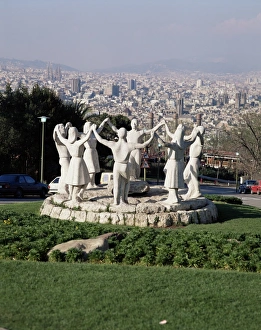 Barcelona Landmark Drucke: Monument to the Sardana