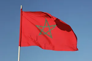 Drucke von Marokkanische Flagge von Marrakesch in Marokko Nordafrika Afrika Marokko Drucke: Marokkanische Flagge