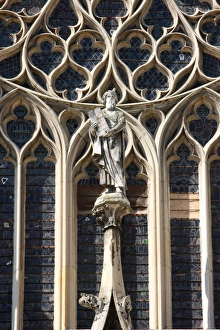 Old Testament Biblical Figures Drucke: Moses, Last Judgment window, St. Stephens Cathedral, Sens, Yonne, Burgundy